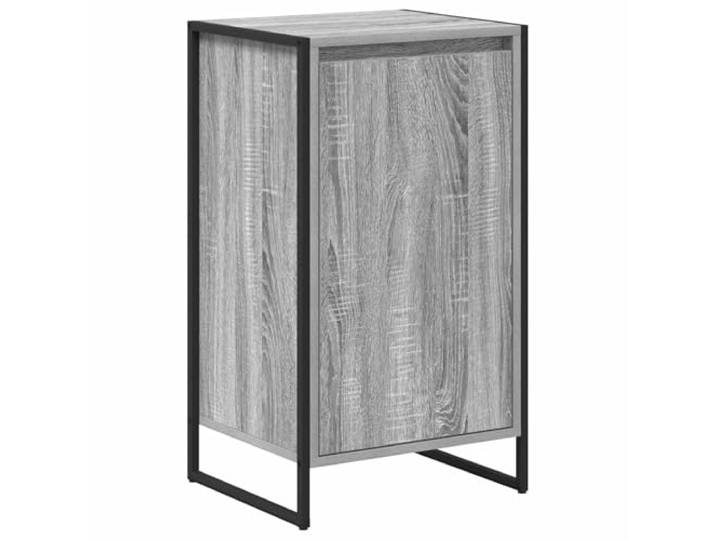 Fisinber Sideboard Graues Sonoma 43x36x75,5 cm Kommode mit Tür Kompakter Beistellschrank mit Tür und Stahlbeinen für Wohnzimmer und Flur, bietet vielseitigen Stauraum für Haushaltsartikel.