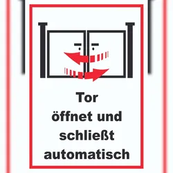 HB-Druck Tor öffnet und schließt automatisch Schild A3 (297x420mm)