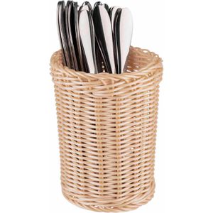 APS Besteckhalter Economic 40130, Kunststoff, Ø 12 x 15 cm, beige, mit 1 Fach