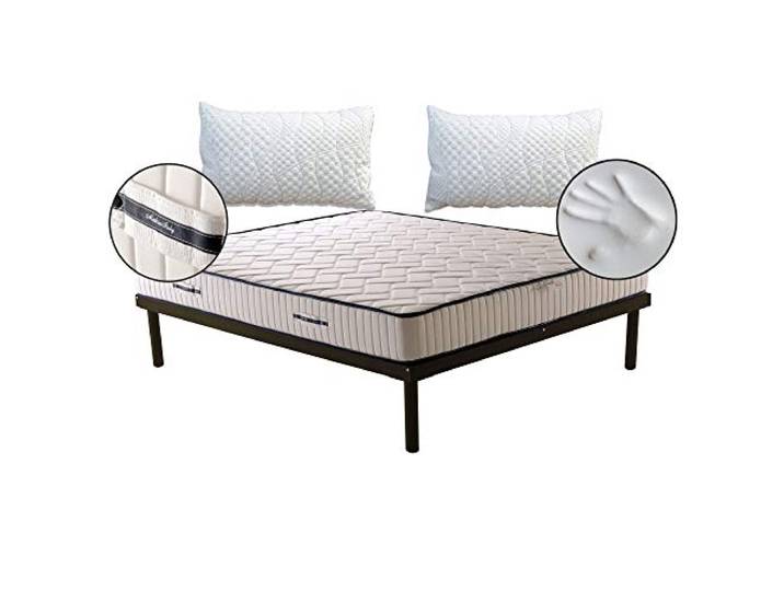 ITALYMATERASSI, Matratze für französisches Bett, 155 x 195 cm, halbstarrer Memory-Schaum, orthopädische Matratze gegen Rückenschmerzen, geeignet für jedes Lattenrost + 2 Kissen Promo Matratze H 19,5