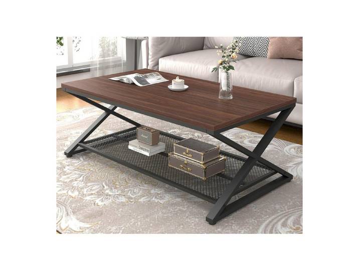 LuxusKollektion Couchtisch Couchtisch Rechteckig Walnuss Optik (1-St)