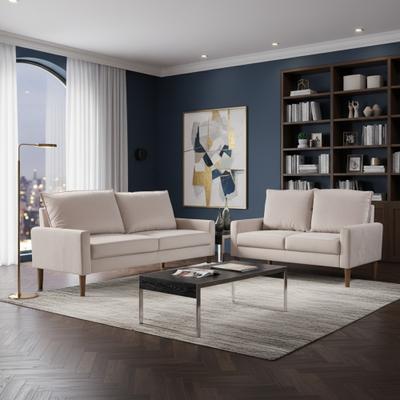 US Pride Furniture Container furniture Velvet Fabric 2pcs Living Room Set , Loveseat and Sofa