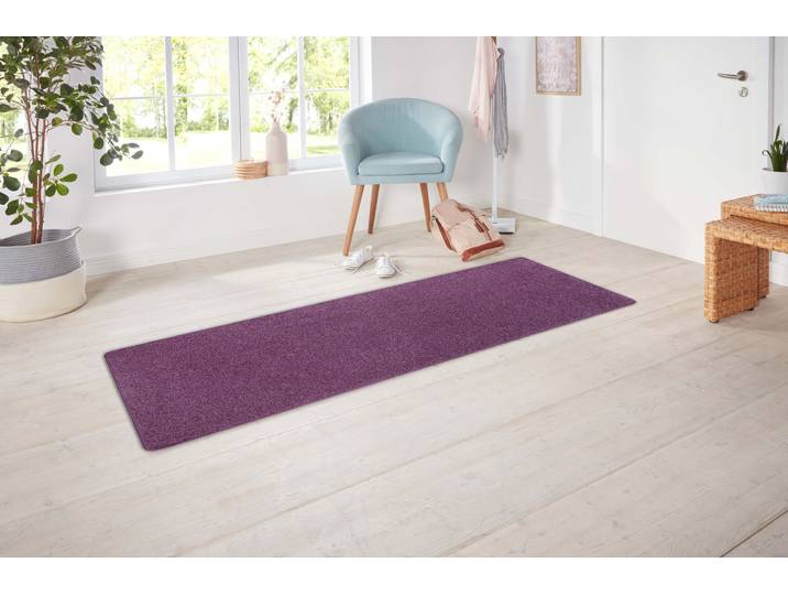 Läufer HANSE HOME EXCLUSIV Liberty , lila, B:80cm H:7mm L:150cm, Polypropylen, Teppiche, Läufer, Uni-Meliert, robust, kräftige Farben, rundherum farbige Kettelung
