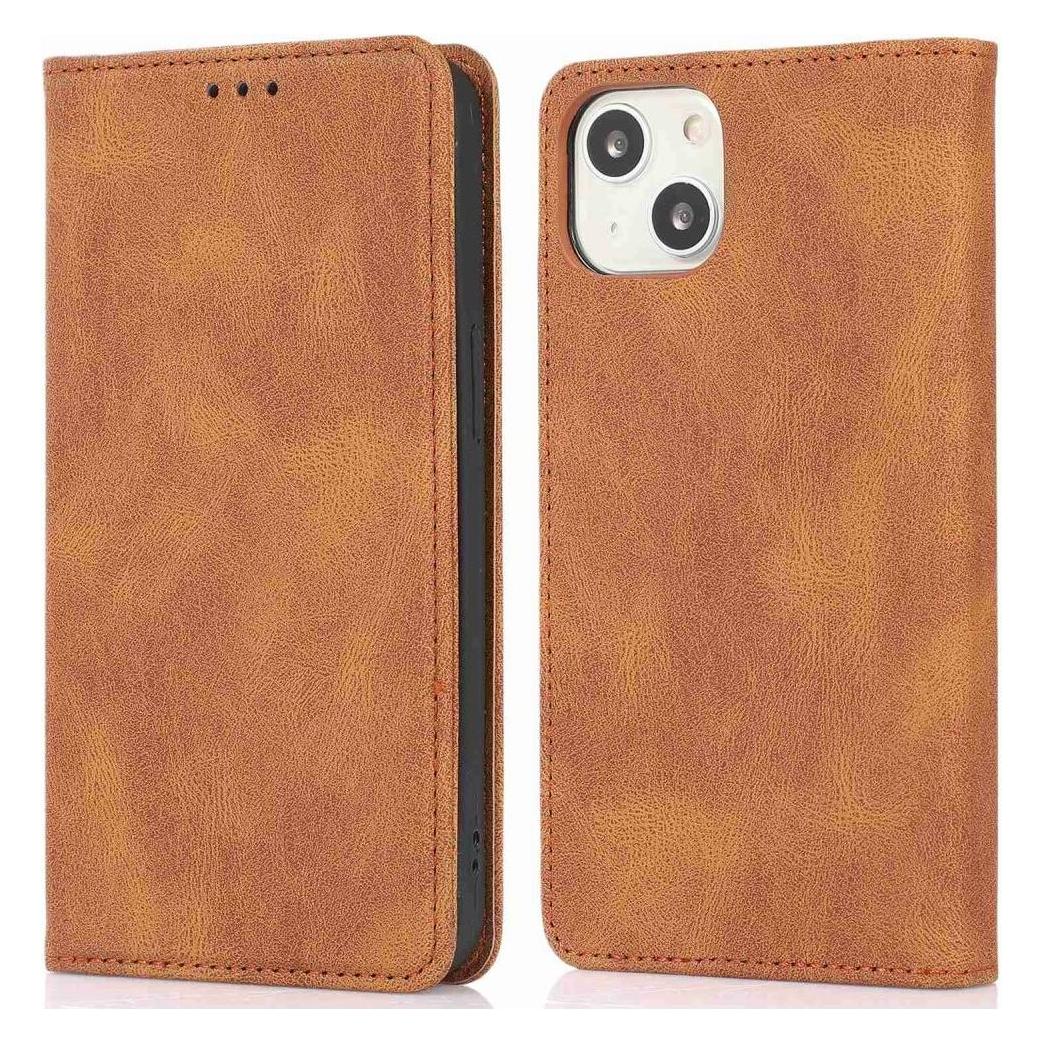 Cover-Discount iPhone 15 Plus - Vintage Flip Case Hülle braun (Apple iPhone 15 Plus) (660155752E)