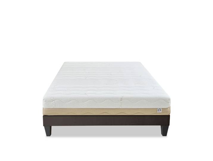 Ensemble matelas mousse h25 sommier bois 160x200