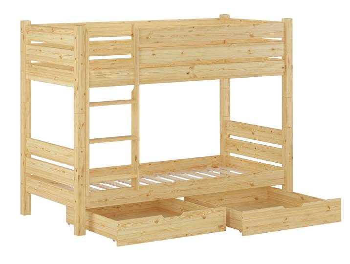 Etagenbett Schmal Kurz 80 x 190 cm Kiefer Massiv Nische 80 Teilbar