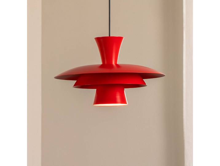 Hängeleuchte Plato Luminex, dimmbar, rot, für Wohn- / Esszimmer, Metall, Modern