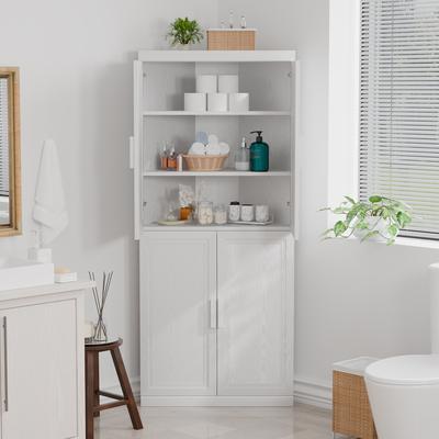 Dovelina "72"" Corner Cabinet Free-Standing Corner Storage Organizer Sideboard"