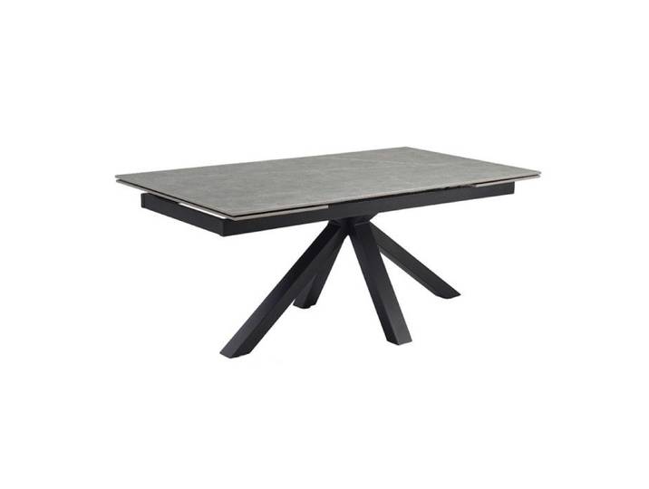 Table extensible 180/260 cm céramique gris marbré pied croix - ARIZONA 04 Meubletmoi