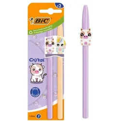 BIC Kugelschreiber »Cristal Figurines lila coral« dokumentenecht 2 Stück lila