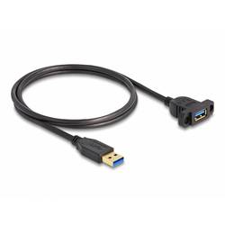 Delock USB-Kabel USB 3.2 Gen1 USB-A Stecker, USB-A Stecker 1.00 m Schwarz Rund 87855