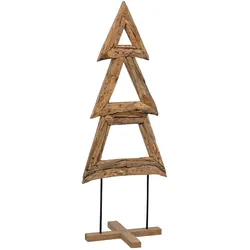 vidaXL Weihnachtsbaum mit Ständer Braun 90 cm Massivholz Teak