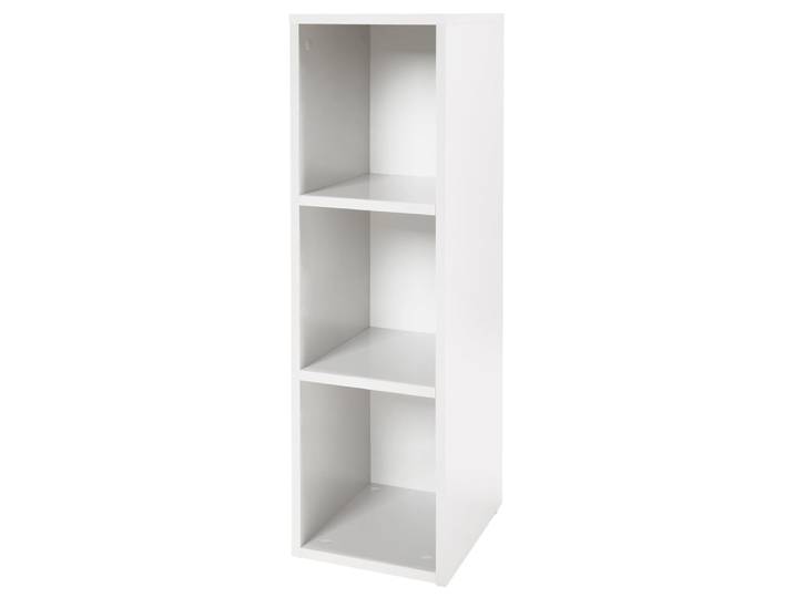 Étagère latérale avec 3 compartiments ouverts, blanc