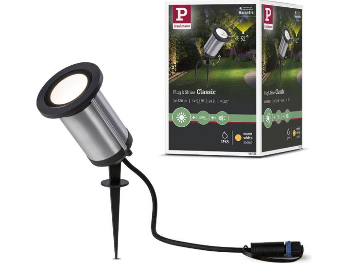 Paulmann Plug & Shine LED Projecteur de jardin Classic Spot individuel