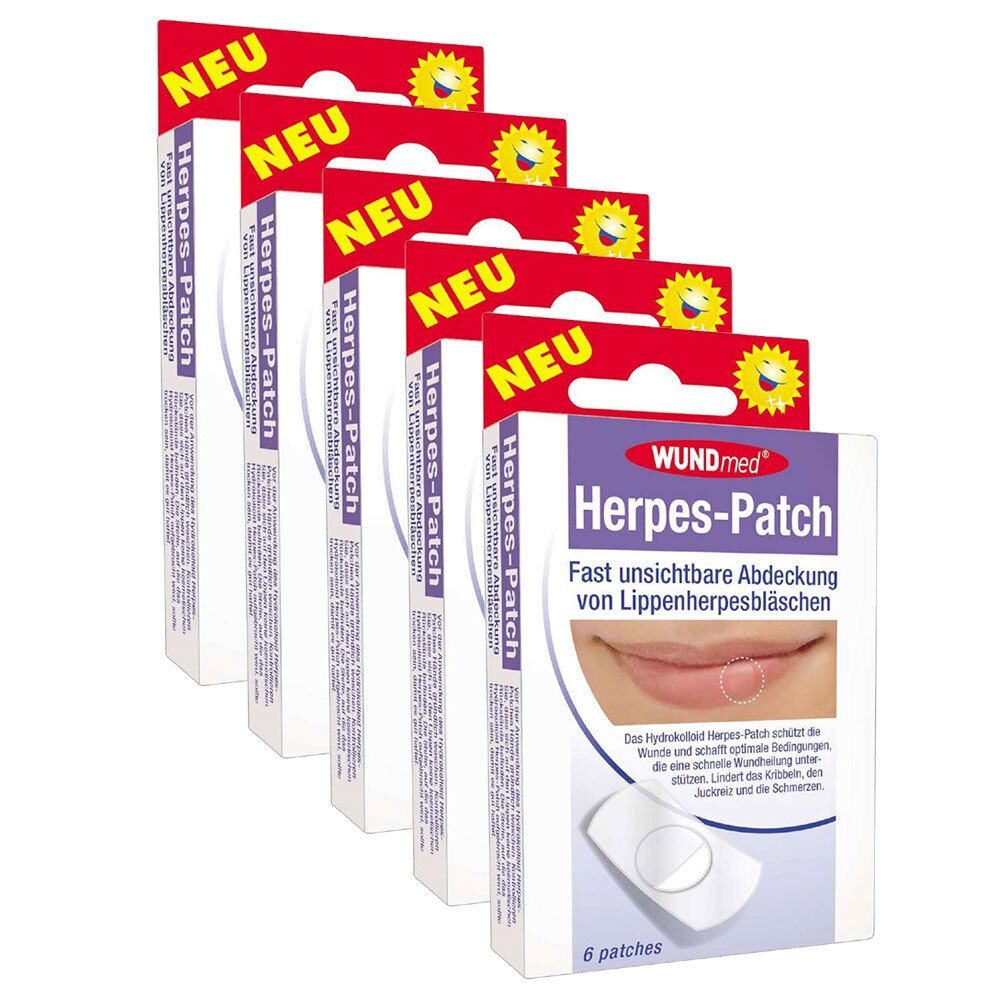 Herpes Patch hydrokolloid 5x 5x6 St Pflaster