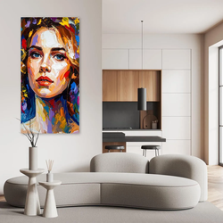 LEINWANDBILD Buntes Porträt Frauen 50x100cm