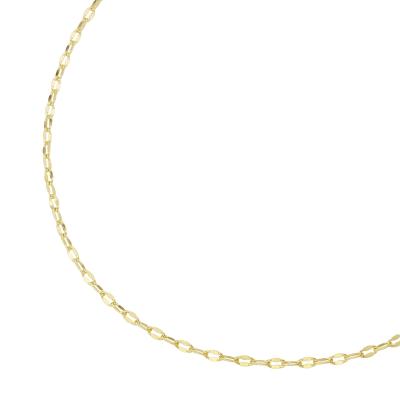 Goldkette LUIGI MERANO "fantasieförmig mit diamantierten Gliedern, Gold 375" Gr. 50, gold, Halsketten, Damen, 50cm, Goldkette