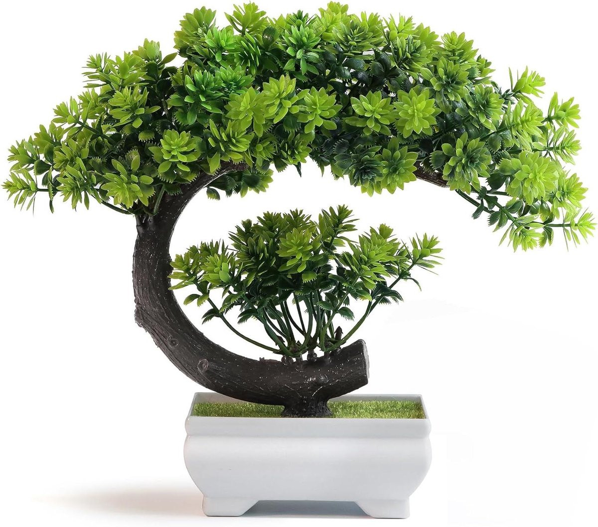 Merkloze Nep Bonsai Boom - Groene Kunstplant voor Kamerdecoratie - Hoogte: 21,6 cm
