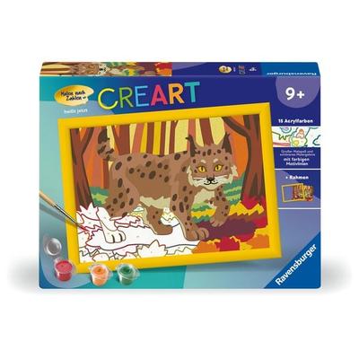 CreArt, Malen nach Zahlen Kinder - Luchs im Herbstwald