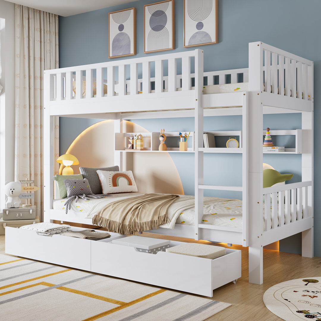 Ebern Designs Single (3') Bunk Bed Bed Frame White