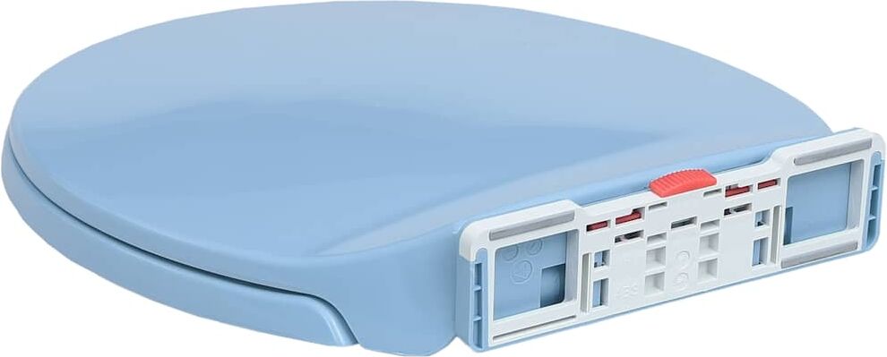 vidaXL Siège de toilette à fermeture en douceur Bleu Ovale