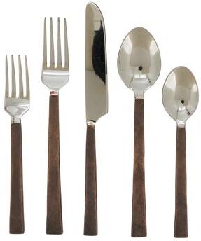 Saro Lifestyle Flatware Set With Flat Handle Design (Set of 5)