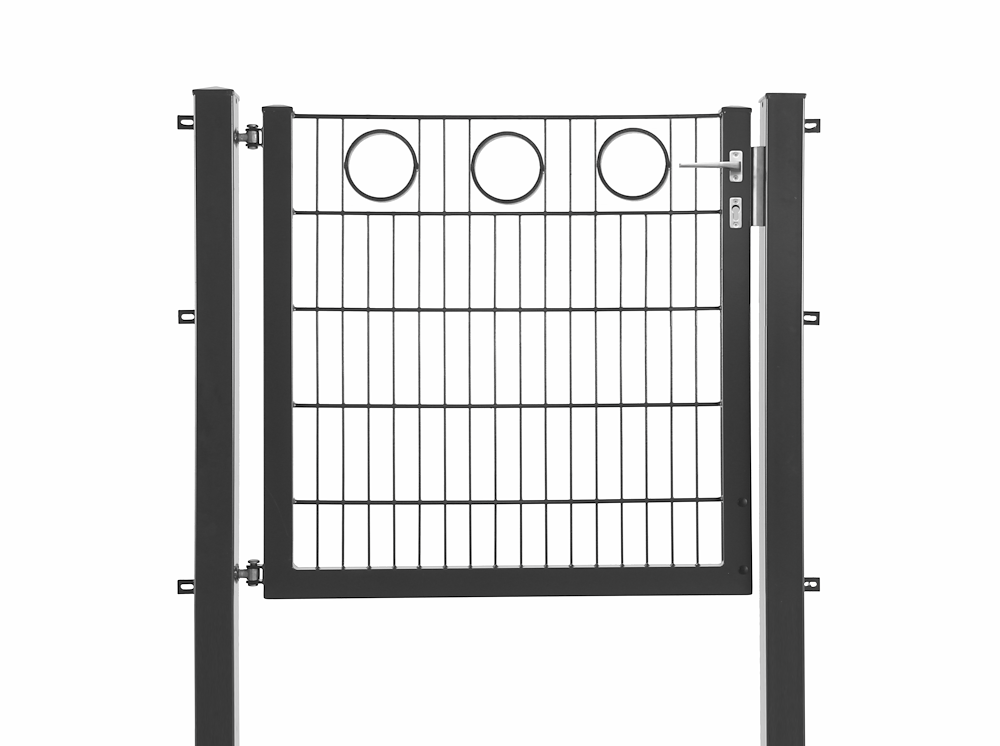 JUNGELMAR Comfort Tor 1-flg, Dekor Ring 1000X1000 mm, anthrazit 09401691
