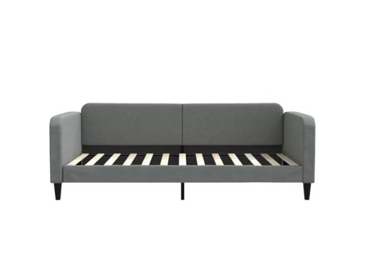 KTHLBRH Tagesbett, dunkelgrau, 100 x 200 cm, aus Stoff 2-in-1 Schlafsofa, Gestell aus Metall und Massivholz, Lattenrost aus Sperrholz