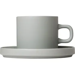 Pilar Becher 200 ml mirage grey mit Untersetzer 2 St.