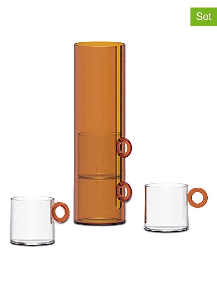WD lifestyle 5tlg. Set: Tassen in Transparent/ Gelb - 100 ml - onesize
