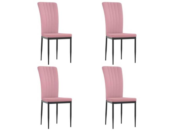 KLGBNCVE Esszimmerstühle 4 STK. Rosa Samt Eisenrahmen, Schaumstoffpolsterung, Samtbezug, Montageanleitung, max. 110 kg
