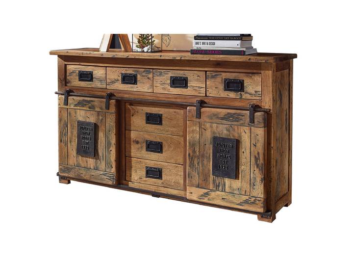 Sideboard mit 2 Rolltüren Mango massiv 150 cm - EMANUEL
