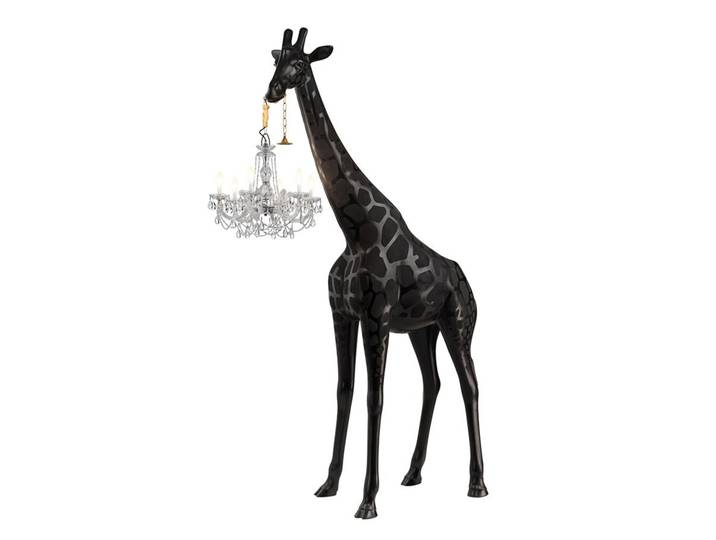 QEEBOO lampadaire d'extérieur GIRAFFE IN LOVE M OUTDOOR (Noir - Polyéthylène)