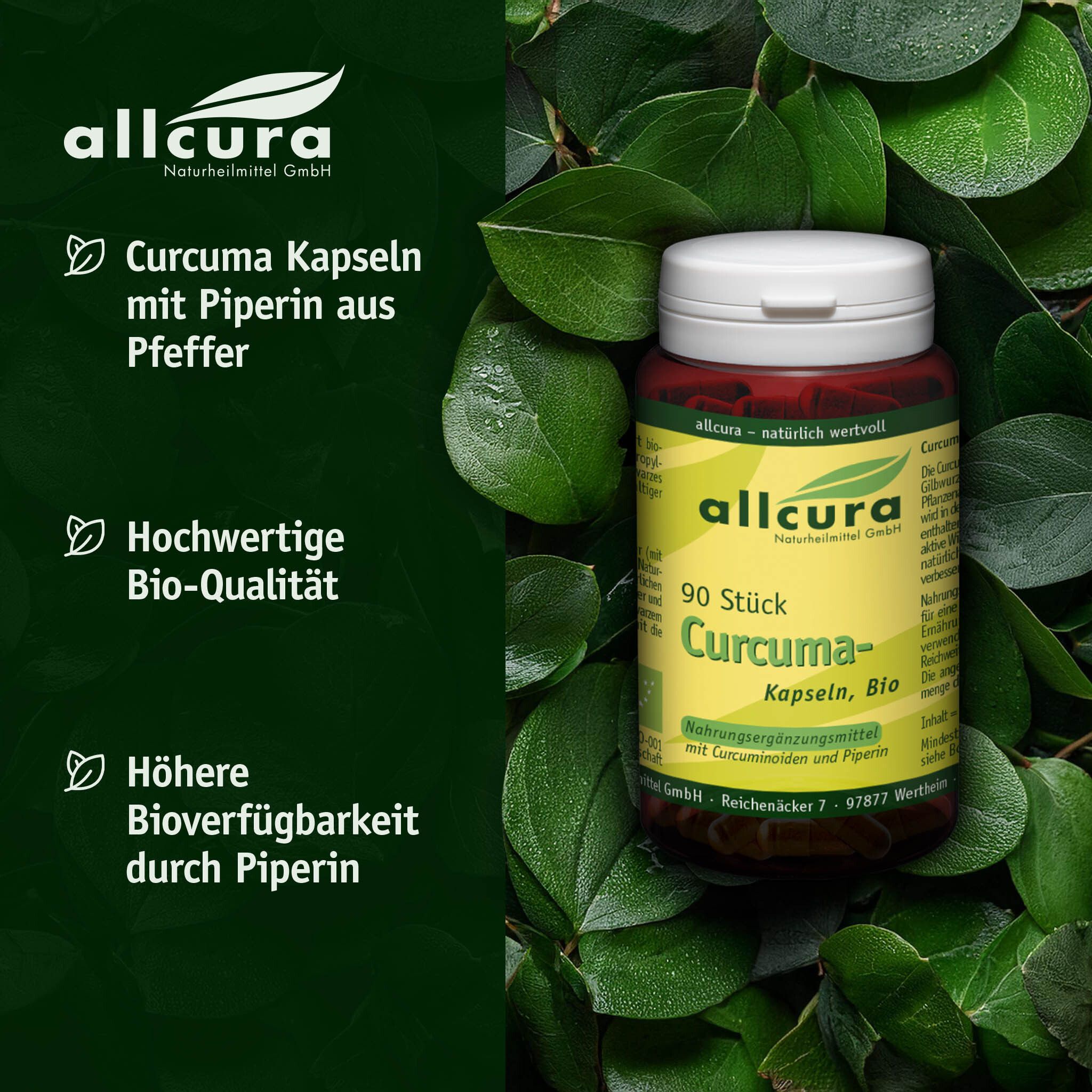 allcura Curcuma Kapseln Bio 90 St