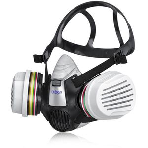 Dräger Atemschutzmaske Halbmaske 3300 Chemie, ABEK1HgP3 R D, wiederverwendbar, mit Ventil, Gr. L