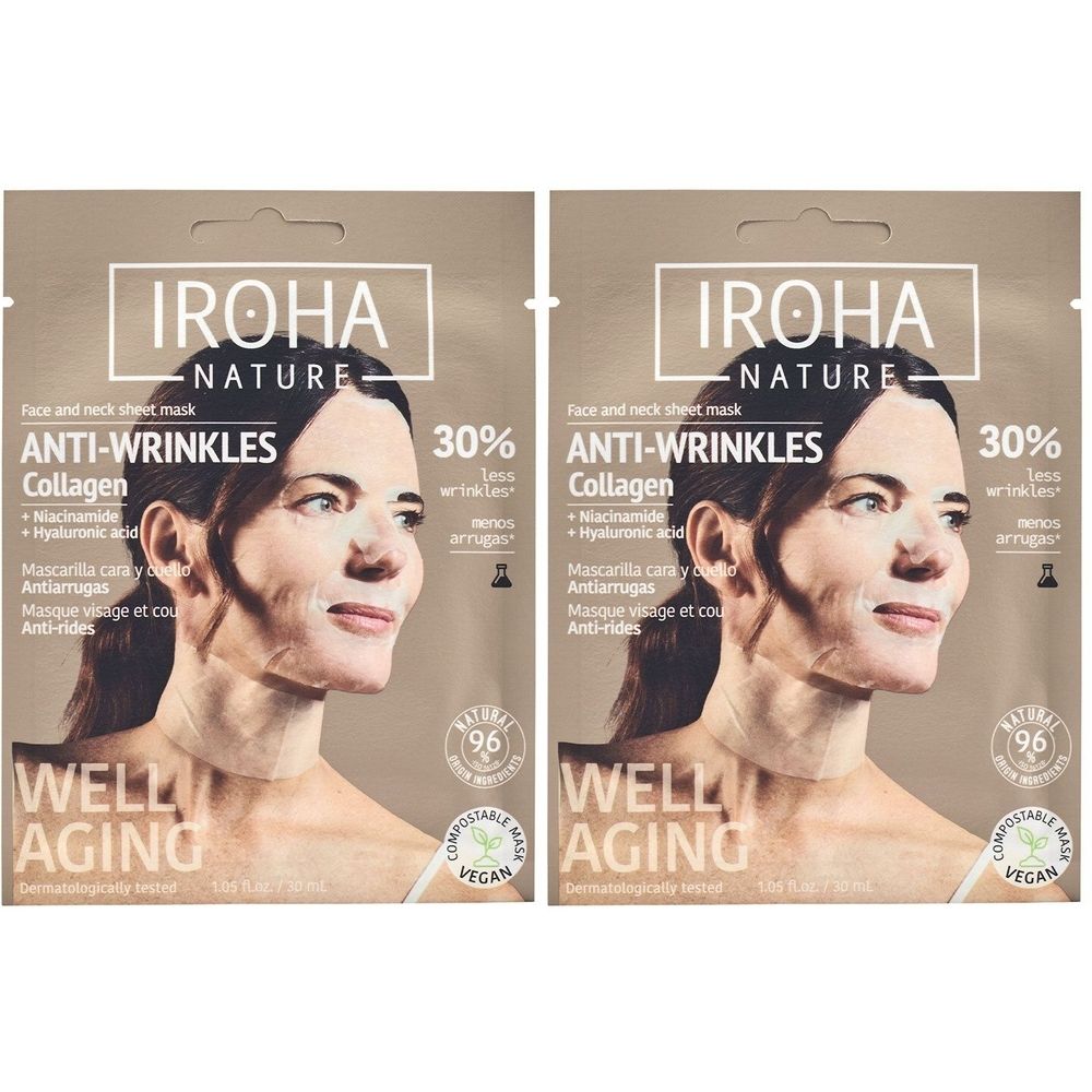 Iroha Masq Tissu A/Age Collagen x2 2x30 ml Gesichtsmaske