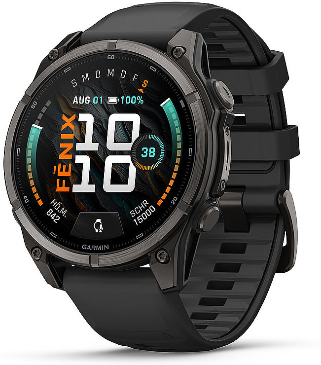 Garmin GPS-Multisport-Smartwatch Fenix 9 Schwarz/Carbongrau 47mm schwarz B