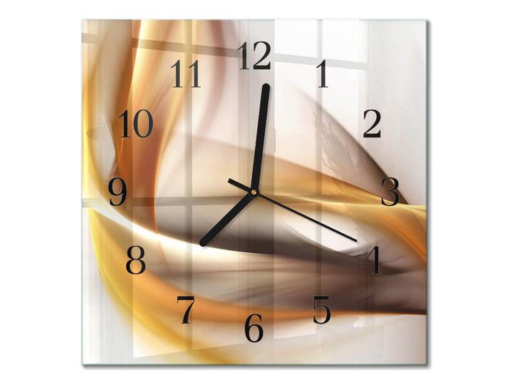 Tulup Wanduhr aus Glas 30x30 cm - Abstraktion, Mehrfarbig, Quadratisch, 30x30x0.4 cm, Dekoration, Uhren, Wanduhren