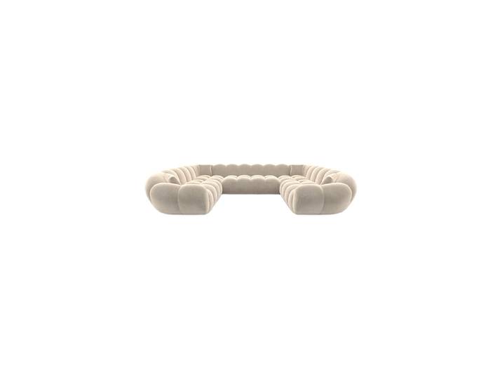 7-Sitzer Design Panorama-Sofa „Levante Panorama“ mit Samtbezug Samtbezug Cream BLOOMINGLOFT Collection