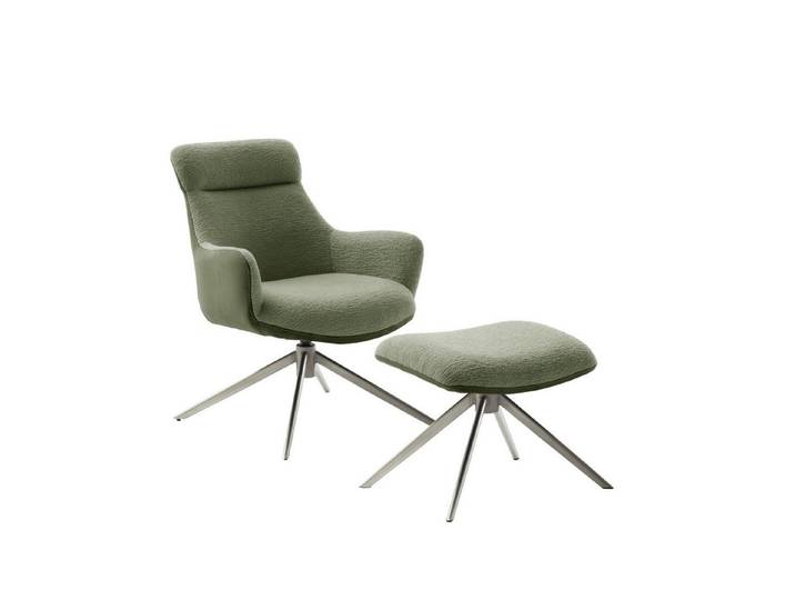Robas Lund Loungesessel, in Olive, Feinflor/Vintage-Optik