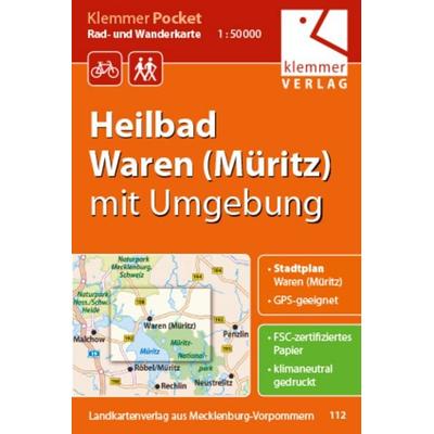 Klemmer Pocket Rad- und Wanderkarte Heilbad Waren (Müritz) mit Umgebung, Sonstige von , Klemmer-Verlag, 978-3-940175-33-5