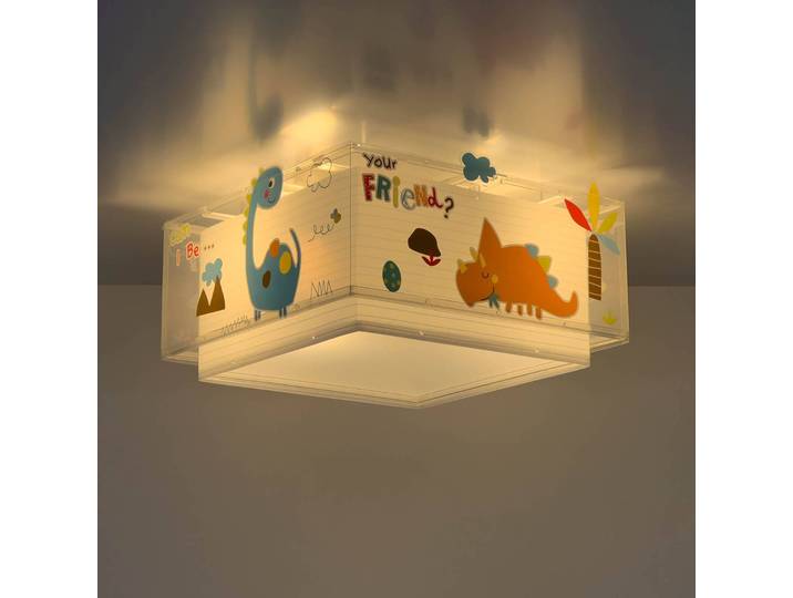 Dalber Deckenlampe DINOS, dimmbar, für Kinderzimmer, Kunststoff, Deckenlampe