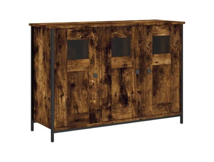 KKgypkn Sideboard Holzwerkstoff 100x35x70 cm Räuchereiche Mit Schubladen, verstellbare Beine, viel Stauraum, pflegeleichte Oberfläche