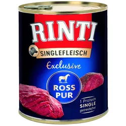 RINTI Singlefleisch Exclusive 800g Dose Hundenassfutter Sparpaket 12 x 800 Gramm Ross Pur