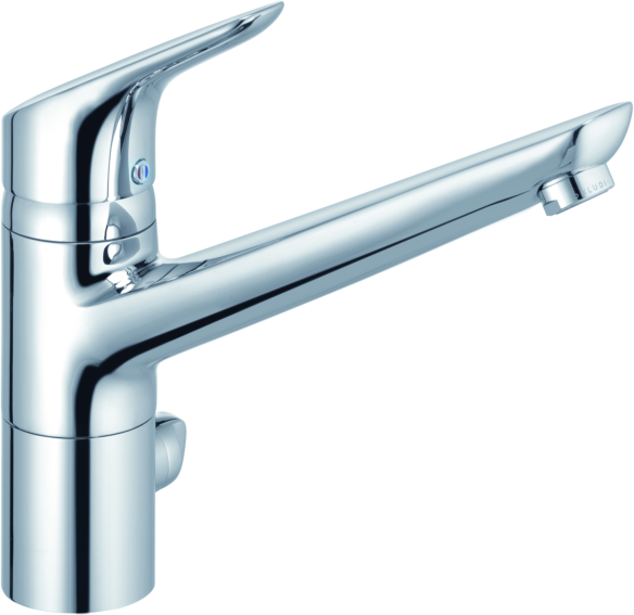 Kludi Objekta Küchenarmatur 325760575 chrom, schwenkbarer Auslauf, mit Absperrung