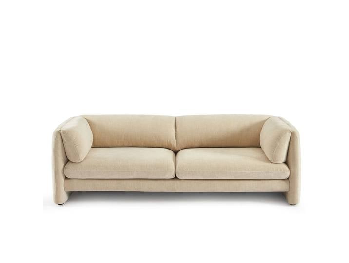 Sorelh Canapé droit 3 places en velours NIKKI Beige