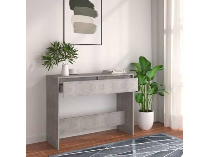 HEFZGDB Konsolentisch Betongrau 100x35x76,5 cm Holzwerkstoff Flurtisch Beistelltisch mit robuster Konstruktion für Stabilität und Langlebigkeit ideal für Aufbewahrung und Deko im