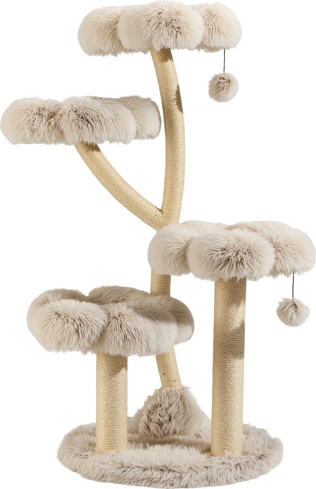 Fudajo Design Krabboom voor katten met pluche en sisal, klimboom met speeltjes, B/D/H: 59 x 59 x 123 cm
