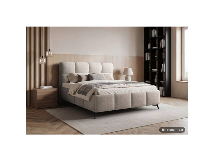 Chameo Polsterbett, Beige, Metall, Buche, 200x200 cm, Bettkasten, gepolstertes Kopfteil, Stoffauswahl, in verschiedenen Größen erhältlich,alternative erhältlich, Schlafzimmer, Betten, Polsterbetten