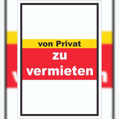 HB-Druck zu vermieten Aufkleber mit Text Werbeaufkleber hochkant A1 (594x841mm)